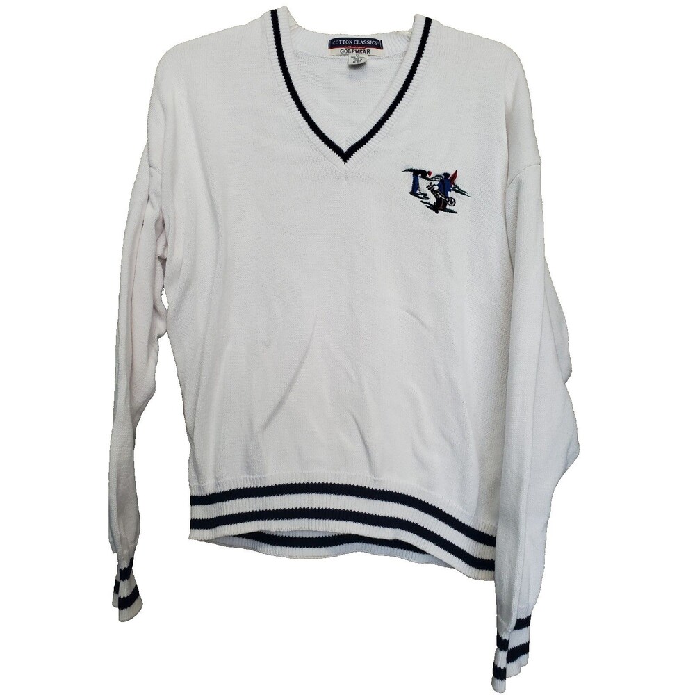 Munsingwear Golfwear Men's Cotton Embroidered V-Neck Sweater Size XL Vintage